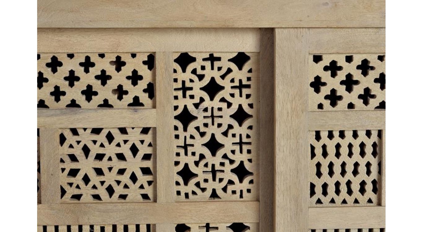 Bahut bois, fer marron 190x40x95cm - bois-fer