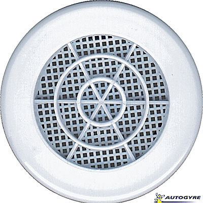 Grille d'aération PVC Autogyre avec moutiquaire blanche Ø 103 mm