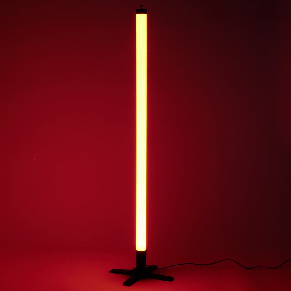 Tube néon LED rouge plastique Ø3,3xH116cm