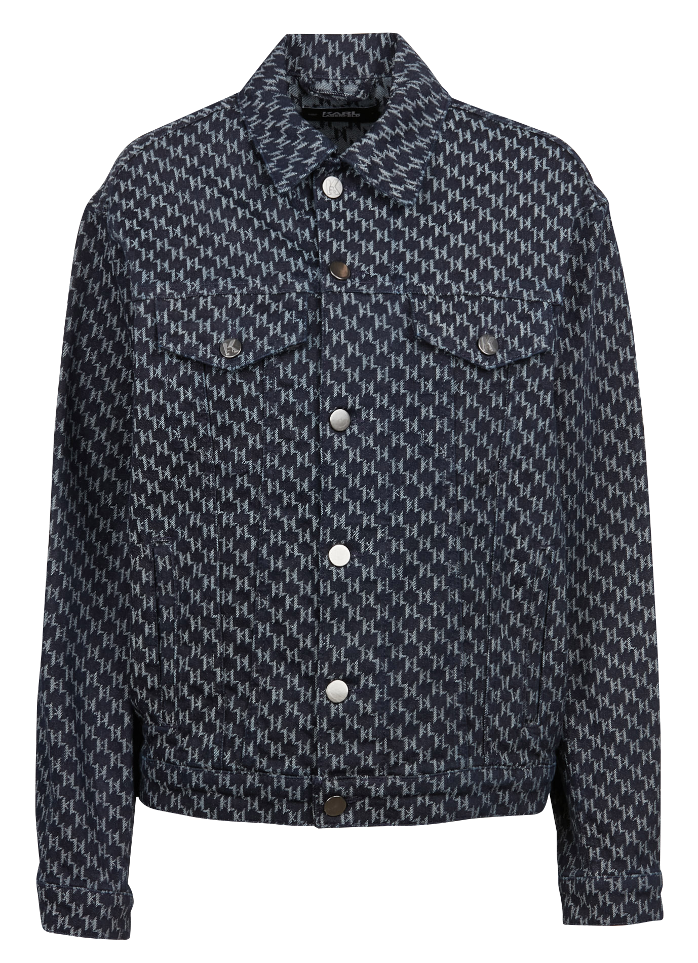 Veste col classique jacquard| Bleu