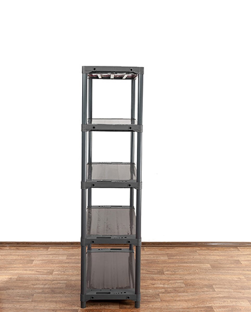 PROREGAL Plastic Plank Grijs Beer Hoog HxBxD 180 x 100 x 46 cm Plank Draagvermogen 120 kg Grijs