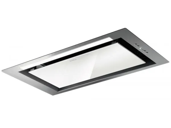 Elica Hidden 2.0 IXGL/A/90 - Hætte - tag - Niche - bredde: 69.4 cm - dybde: 26.25 cm - udtrækning og recirkulation (-) - rustfrit stål/hvidt glas