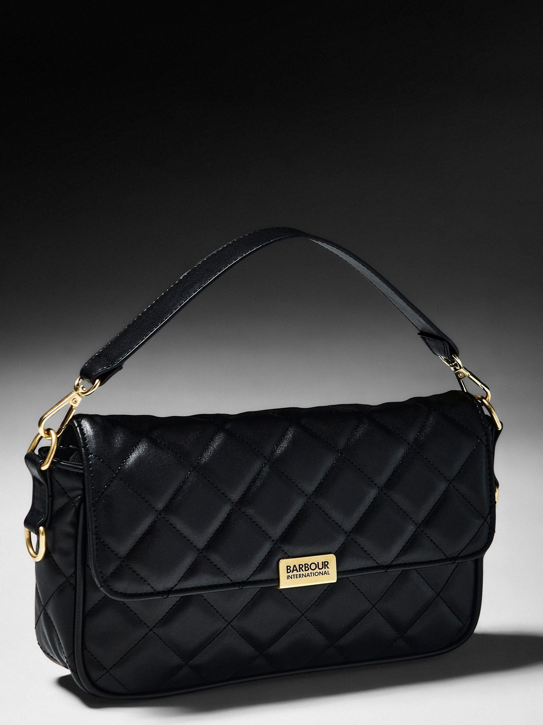 Zwart - Barbour® International Soho doorgestikte schoudertas