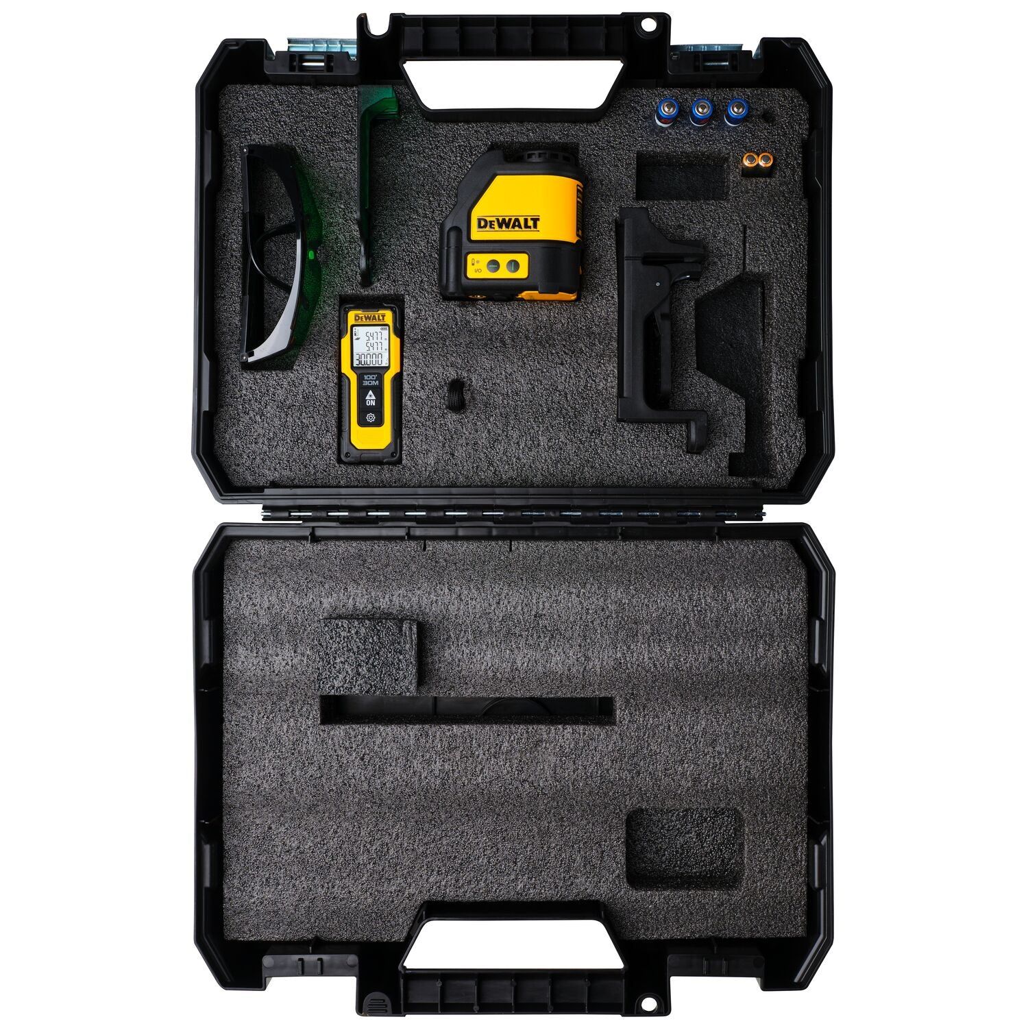 DeWALT DW0887100-1 Combiset: DW088CG Kruislijnlaser Groen   DWHT77100 Afstandsmeter