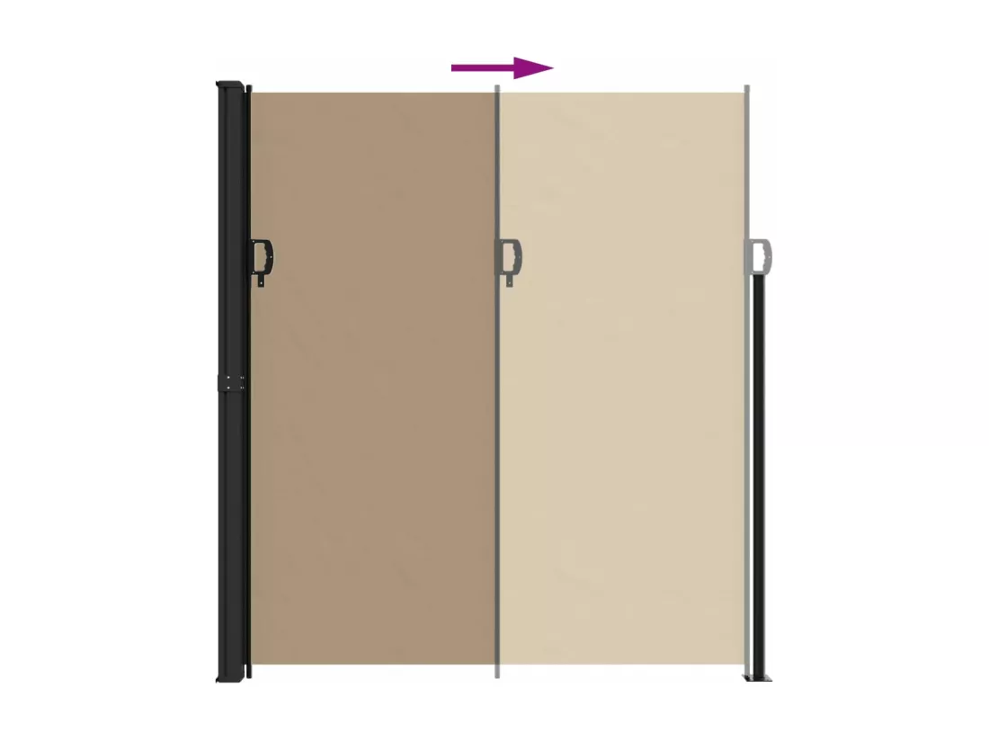 Auvent latéral rétractable taupe 220x600 cm