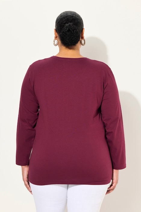 Shirt, V-Ausschnitt, Relaxed, Langarm