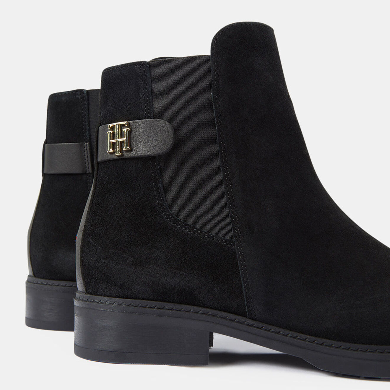 Tommy Hilfiger Chelsea boots en Velours de Cuir Hardware noires