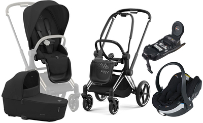 Cybex Priam Duovogn inkl. BeSafe iZi Go Modular X2 & Base, Sepia Black/Chrome Black