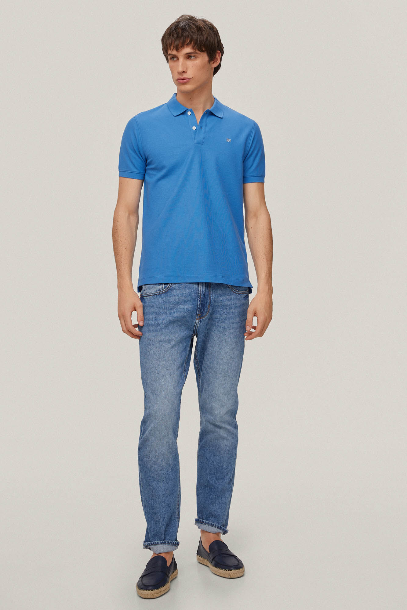 Polo slim fit anti-odor - Azul