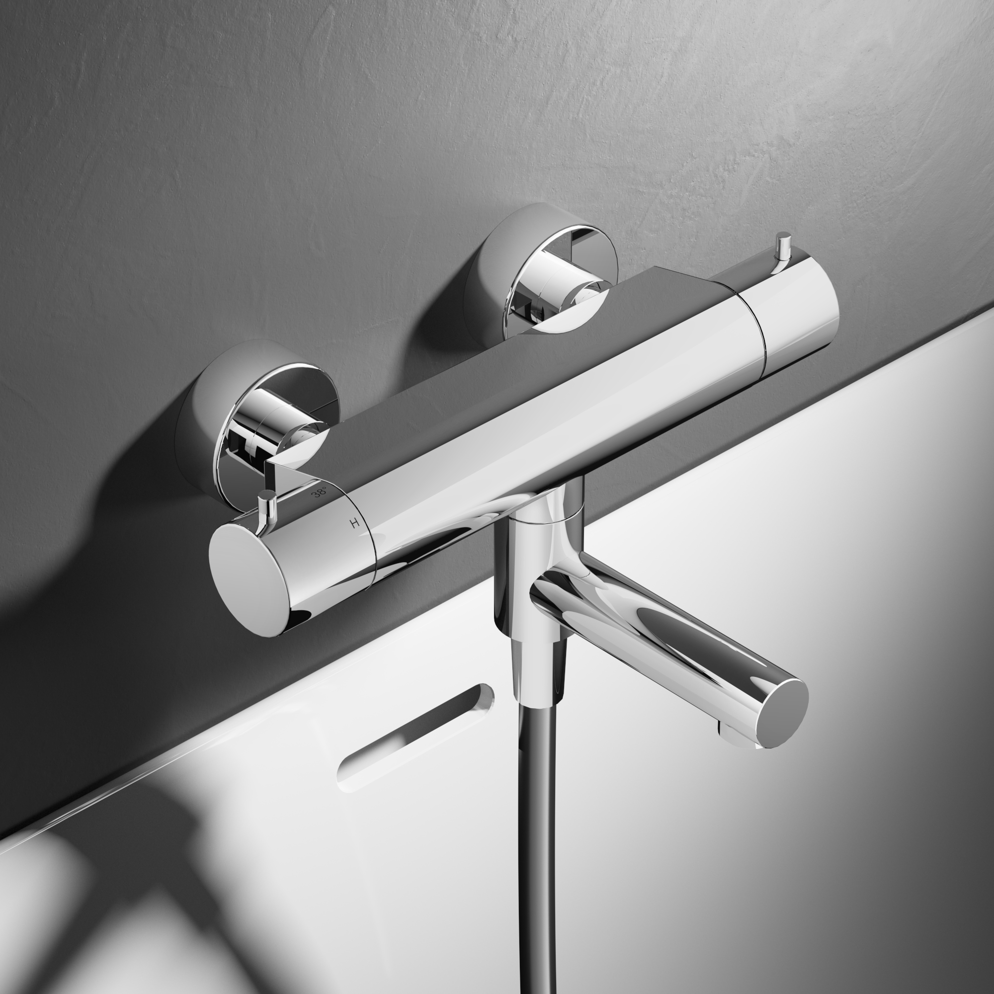 Hotbath Cobber Thermostatische Badkraan met uitloop Chroom B020