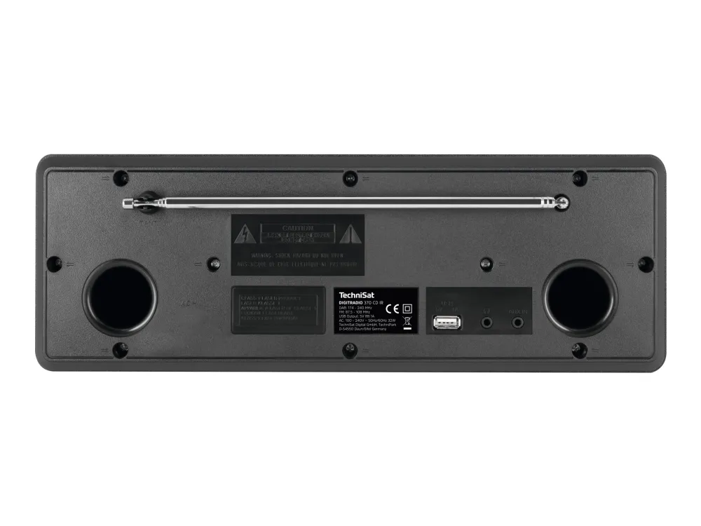 TechniSat DigitRadio 370 CD IR - Audiosystem - 2 x 5 Watt - sort