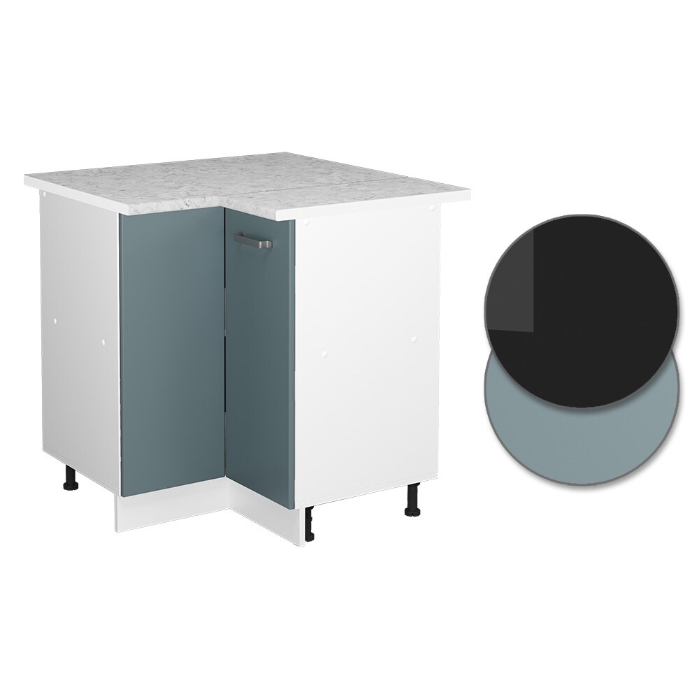 Vicco Eckunterschrank Küchenschrank R-Line Solid Weiß Blau Grau 87 cm modern Arbeitsplatte