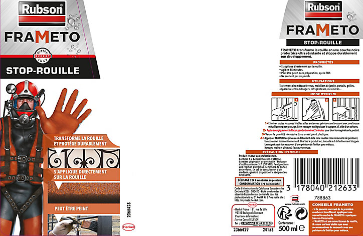 Anti-rouille extérieur Rubson Frameto bidon 500ml
