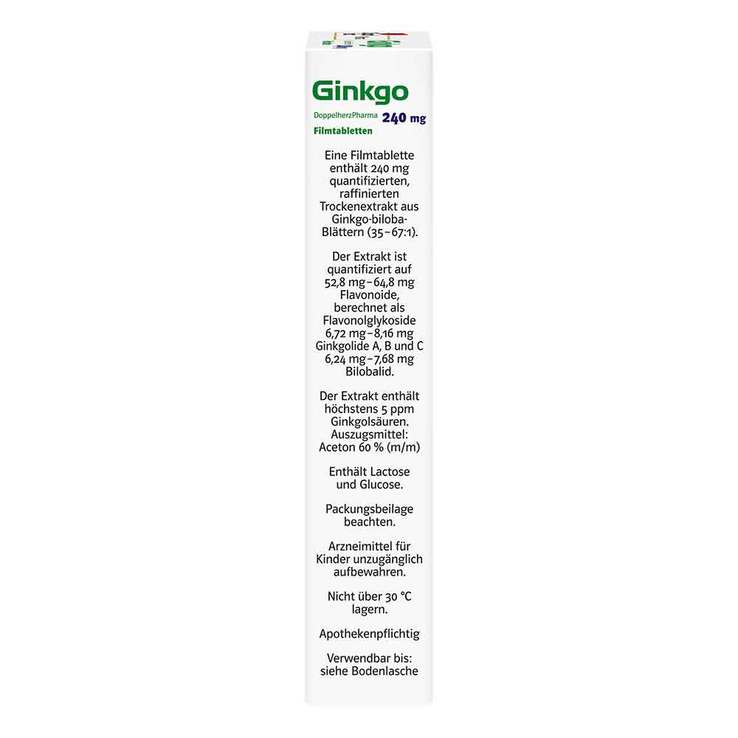 Ginkgo DoppelherzPharma 240 mg Filmtabletten, 30 St