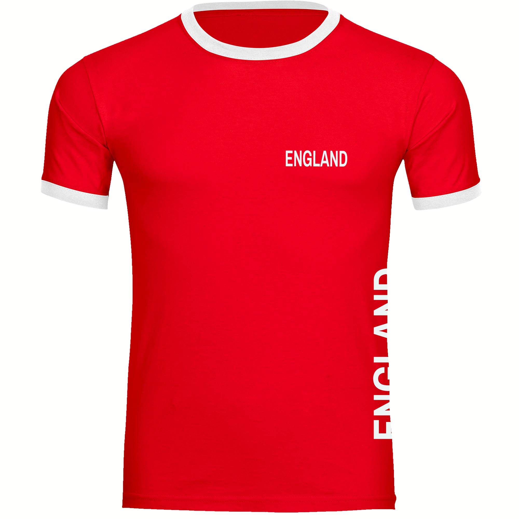 multifanshop® Kontrast T-Shirt - England - Brust & Seite - Druck weiß
