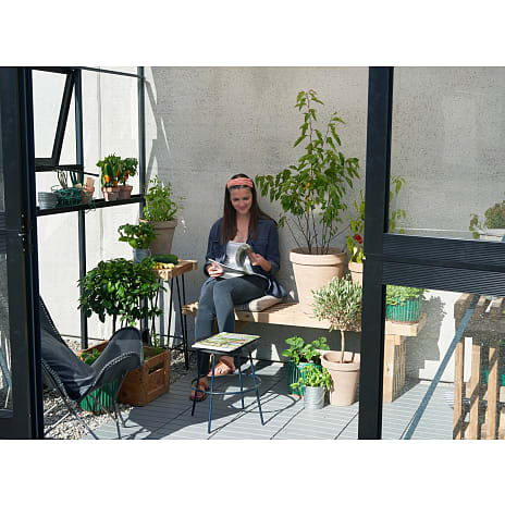 Juliana Veranda vægdrivhus - Antracit