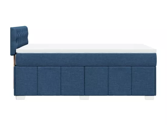 Sommier à lattes de lit avec matelas Bleu 90x190 cm Tissu