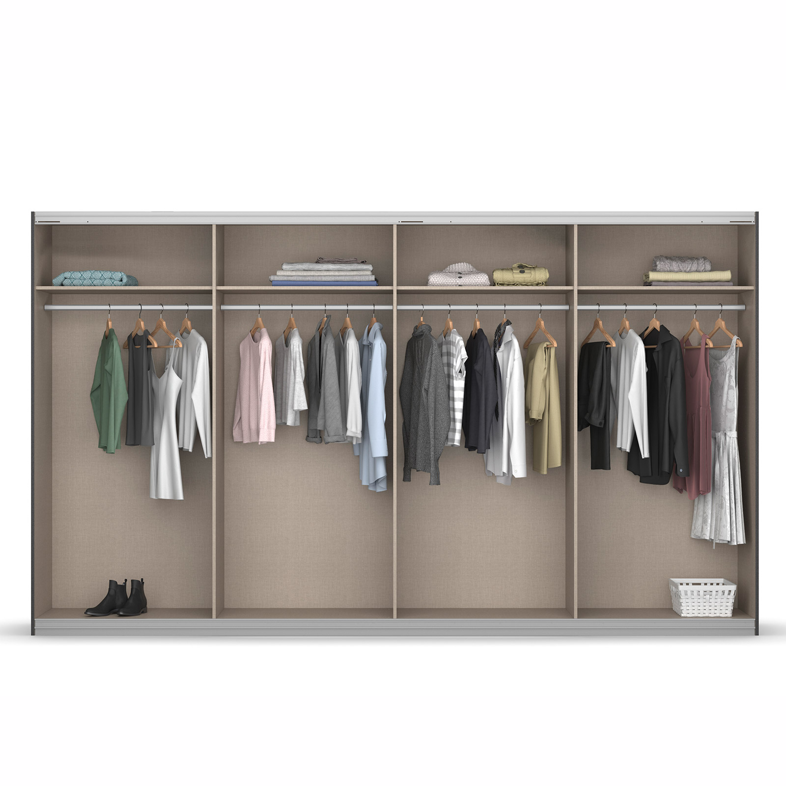 Schwebetürenschrank - Eiche Artisan - 4-türig - 360 cm