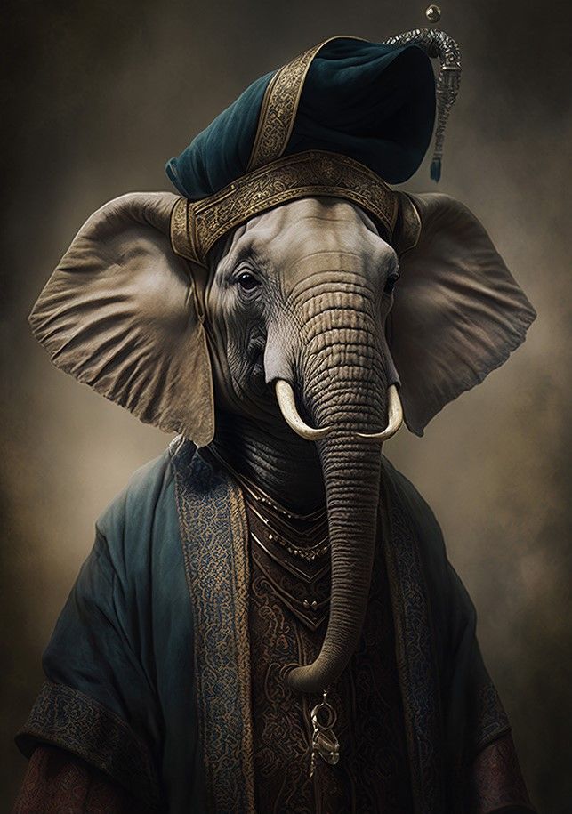 Wandkleed Elephant