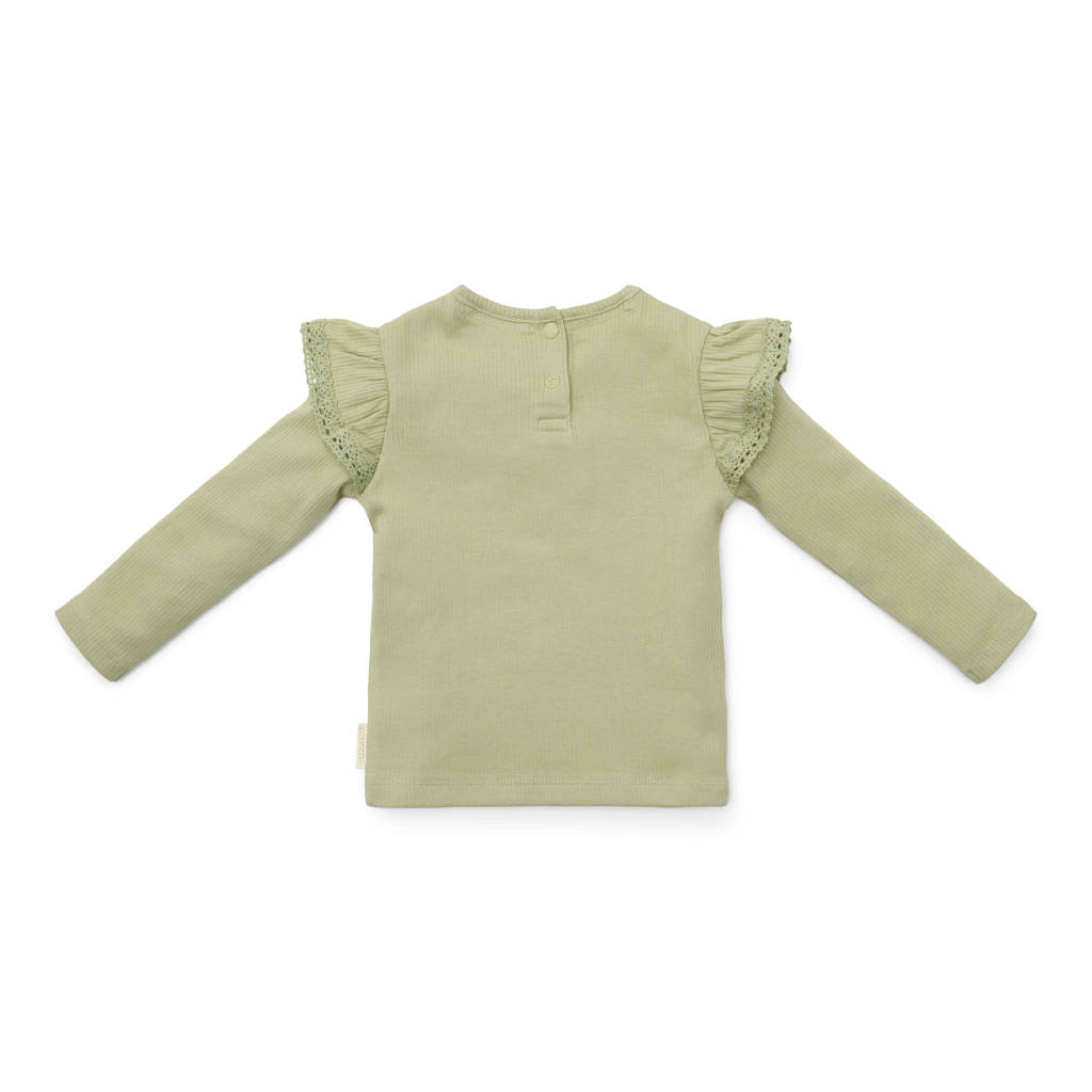 Little Dutch longsleeve met printopdruk en ruches groen