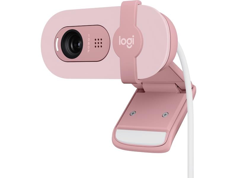 Logitech Brio 100 Rosa Full HD-Webcam mit integrierter Abdeckblende