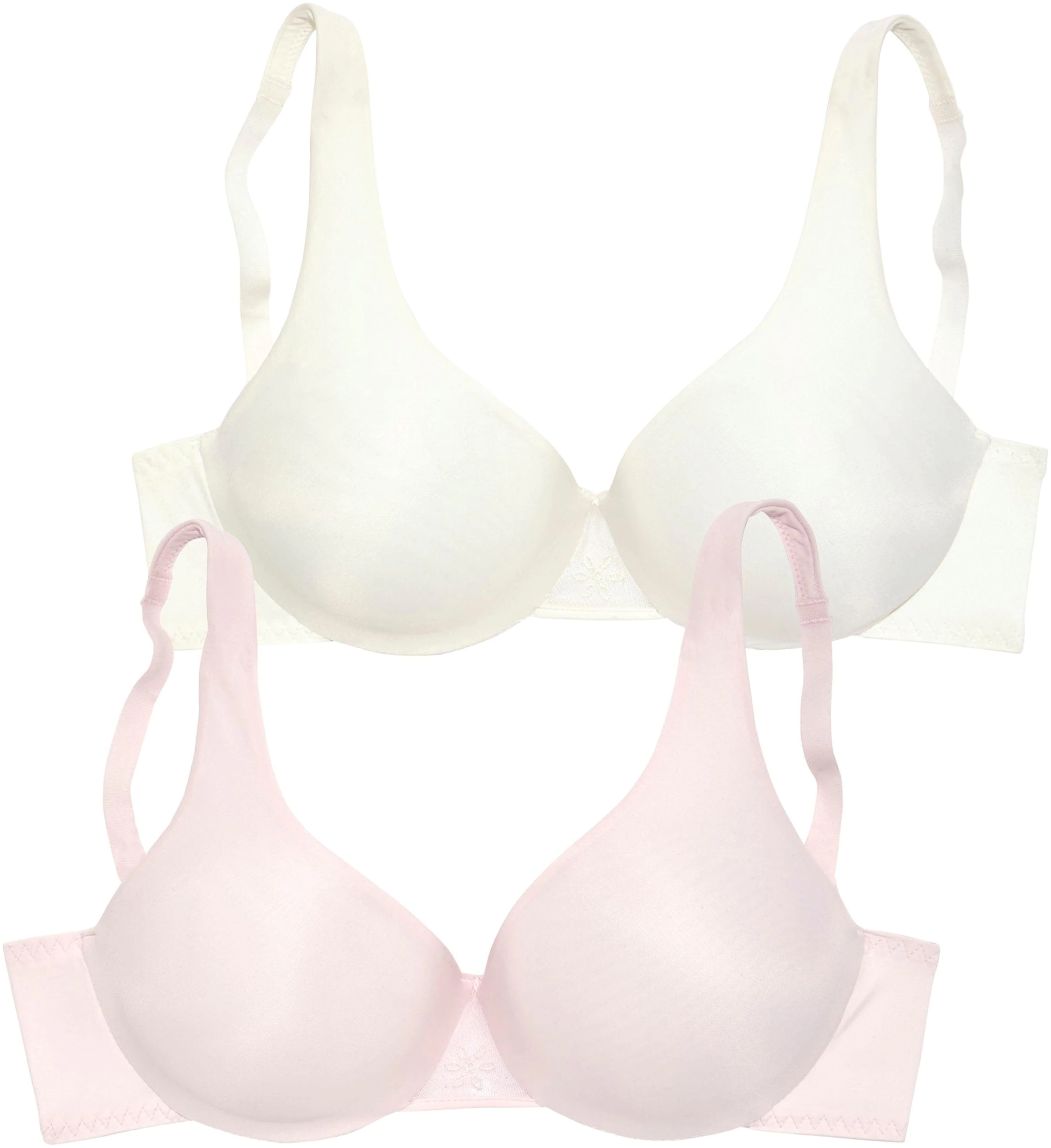 Nuance T-Shirt-BH in rosé+creme