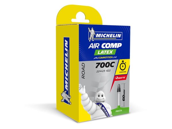 Michelin Aircomp Latex Cykelslange 700x22/23C, 60mm Racerventil