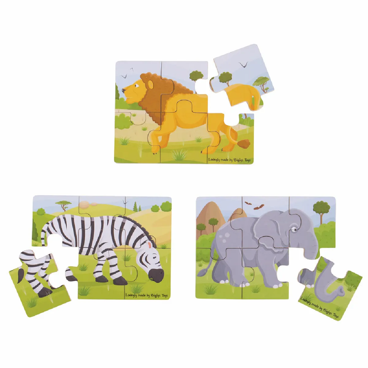 BIGJIGS TOYS Safari en Bois