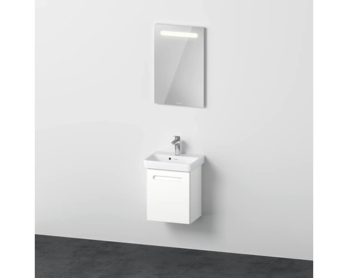 Badkamermeubelset DURAVIT nr. 1 BxHxD 45 x 200 x 35 cm, wit front, met witte wastafel en badmeubel, rechtsdraaiende deur, spiegel met LED-verlichting N10150R18180000