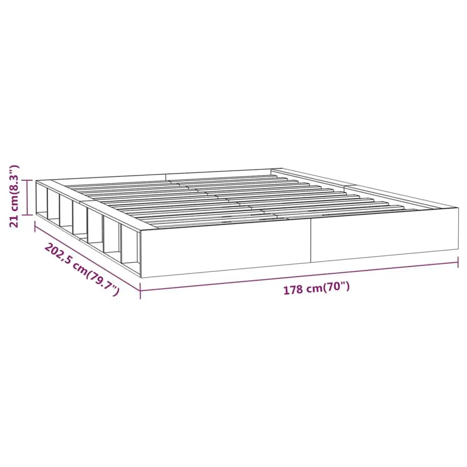 vidaXL - Bed frame met opbergruimte - Wit - Massief hout - 160x200 cm
