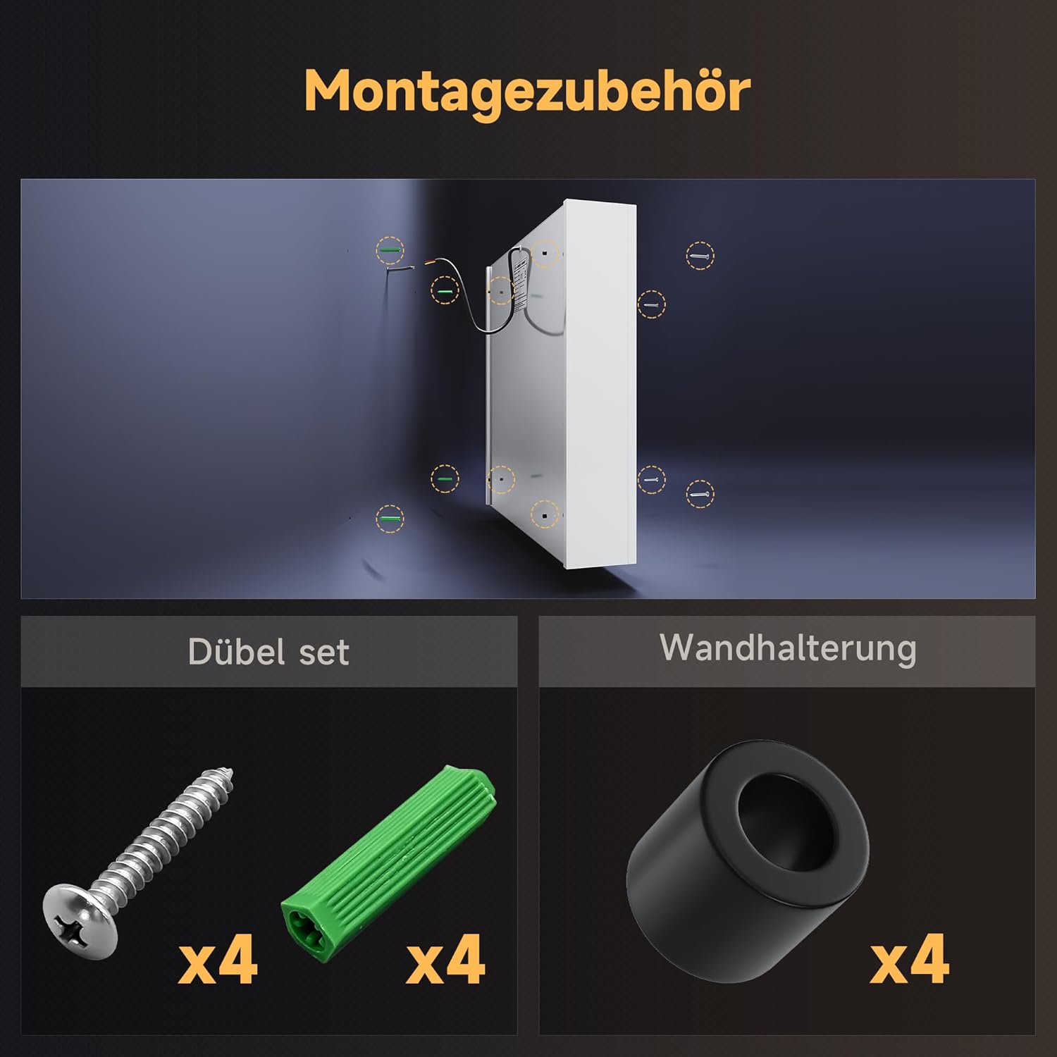 SONNI LED Spiegelschrank 3 Lichtfarbe Einstellbarn, Spiegelschrank Bad mit Beleuchtung und Beschlagfrei LED Badezimmerschrank mit Kabelloses Scharnier Design Medizinschrank 59 x 60 cm