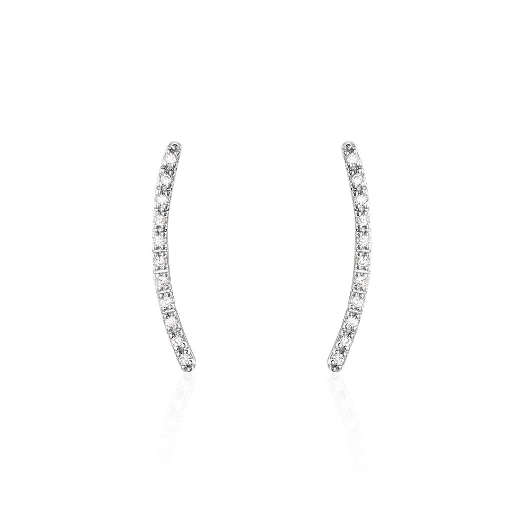 Bijoux D'oreilles Eleana Or Blanc Oxyde De Zirconium