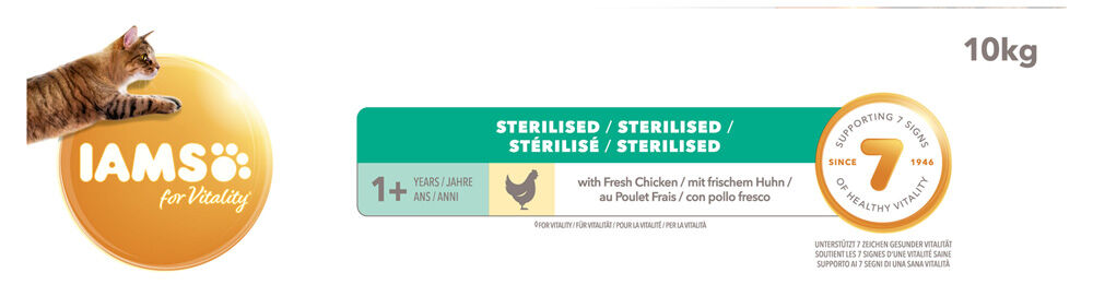 IAMS Adult Sterilised - Kattenvoer - 10 Kilogram - kip