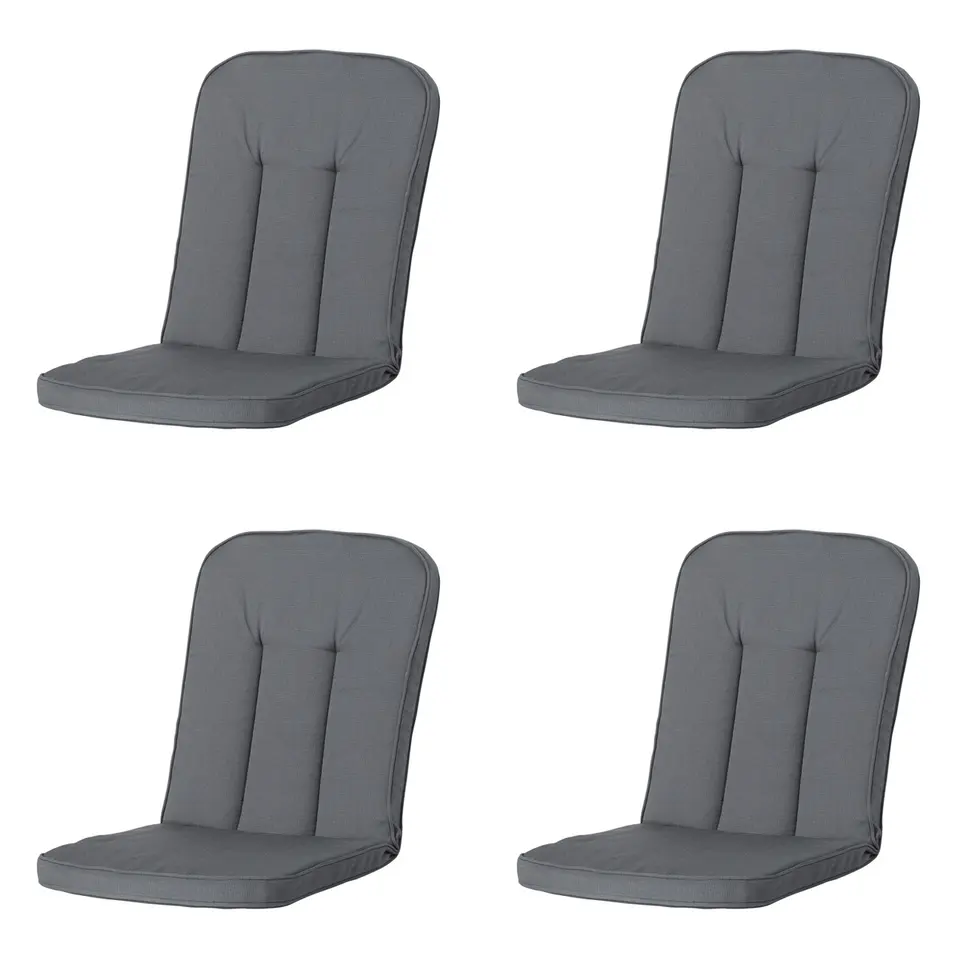 Madison - Tuinkussen Carlo / Calvia Rib grey - Ca. 100x48 cm - Set van 4