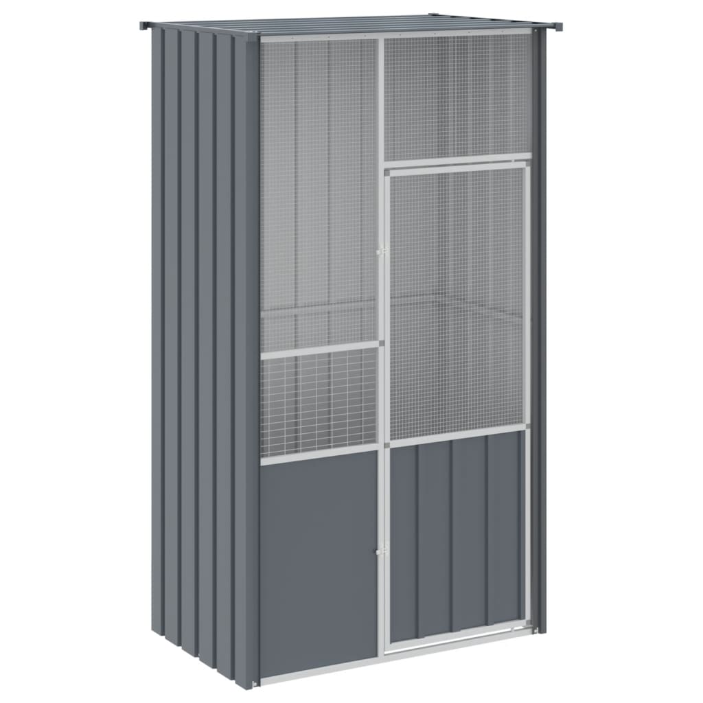 Gaiola para pássaros vidaXL, aço galvanizado, cinza antracite, 115x78x200 cm