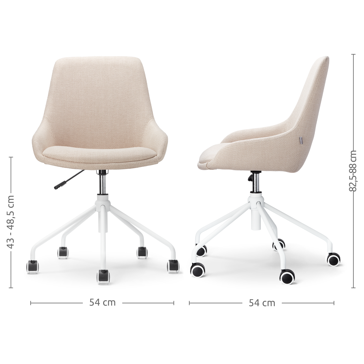 Nolon Nout-Isa Bureaustoelen Set van 2 - Beige - Wit