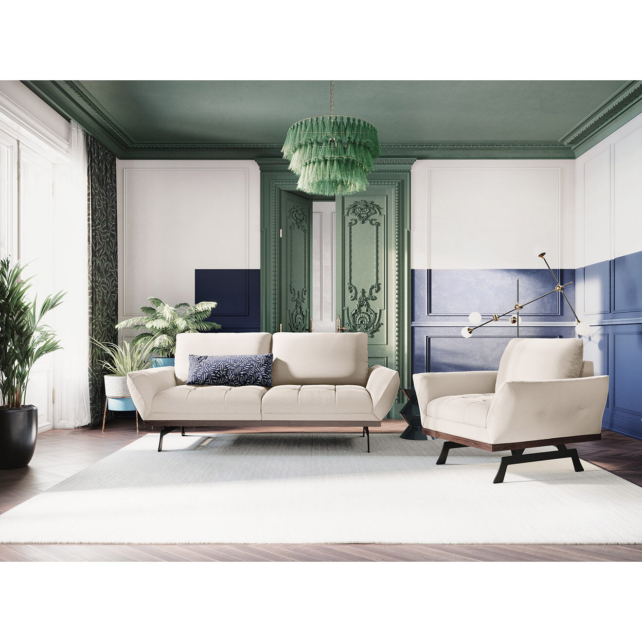 CXL by Christian Lacroix Fauteuil Olivier beige clair - 95x95x87 cm