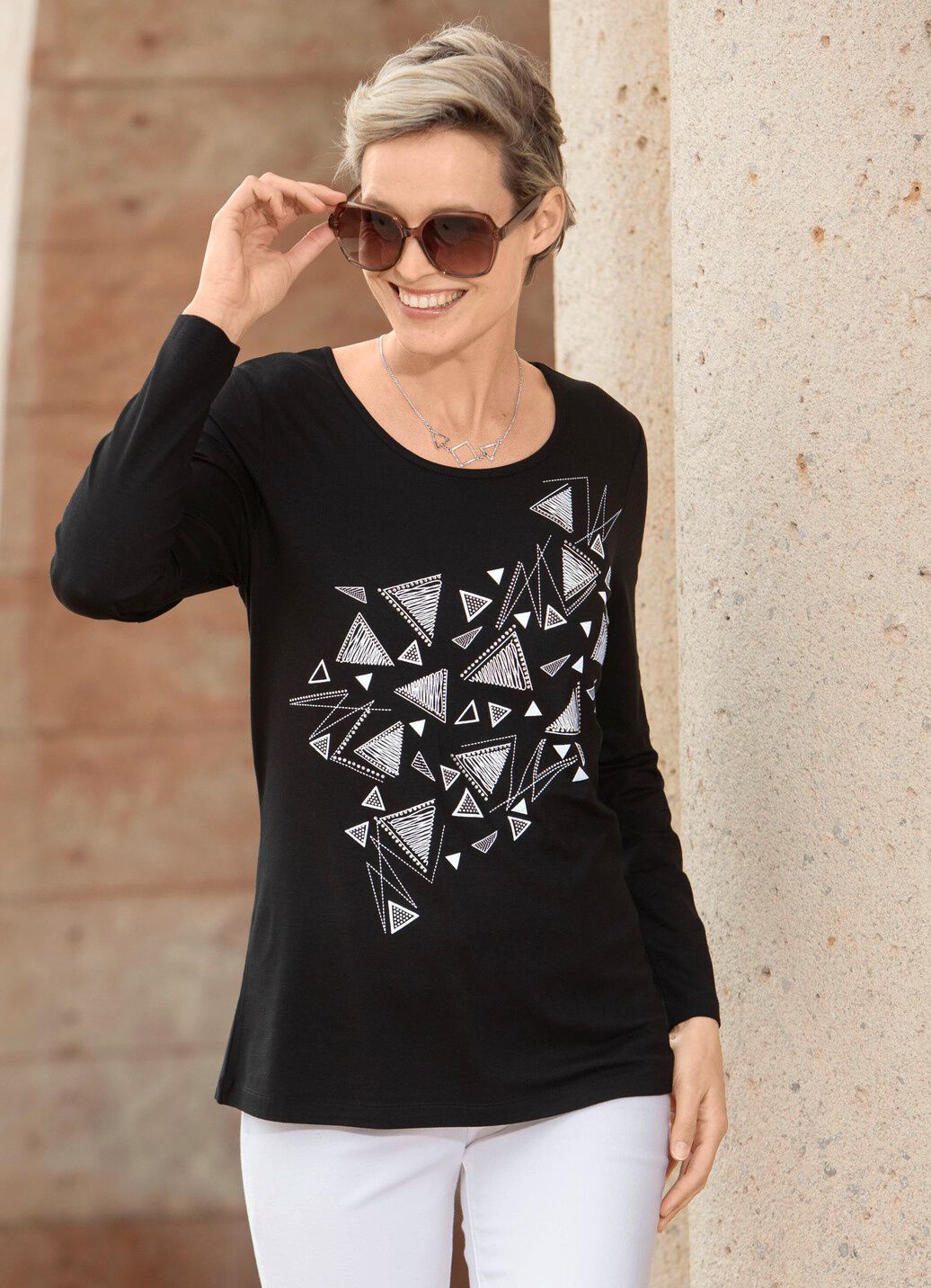 Shirt mit Kontrastdruck