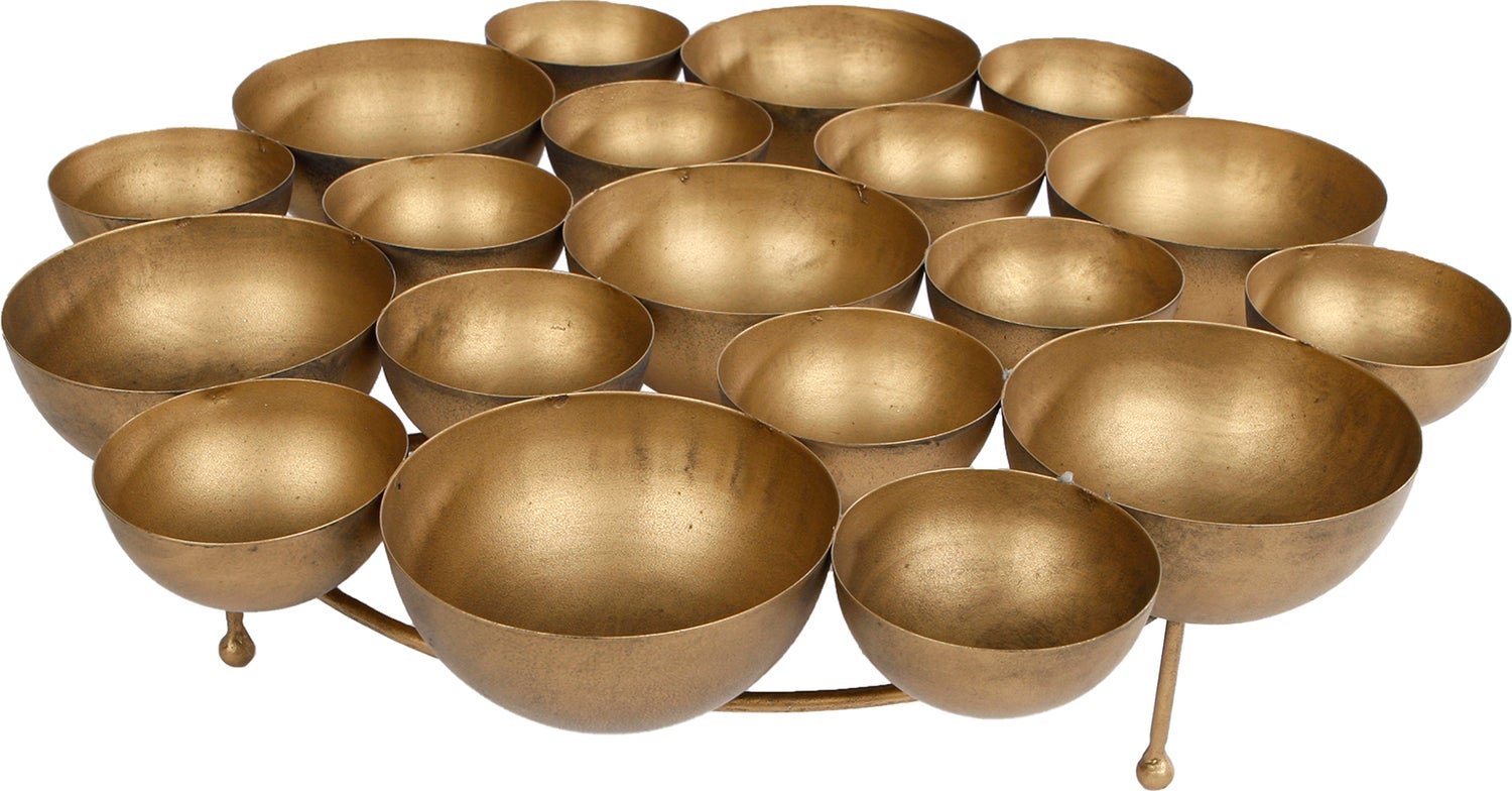 waxinelichthouder Bloom goud 39,5 x 11,5 x 40,5 cm