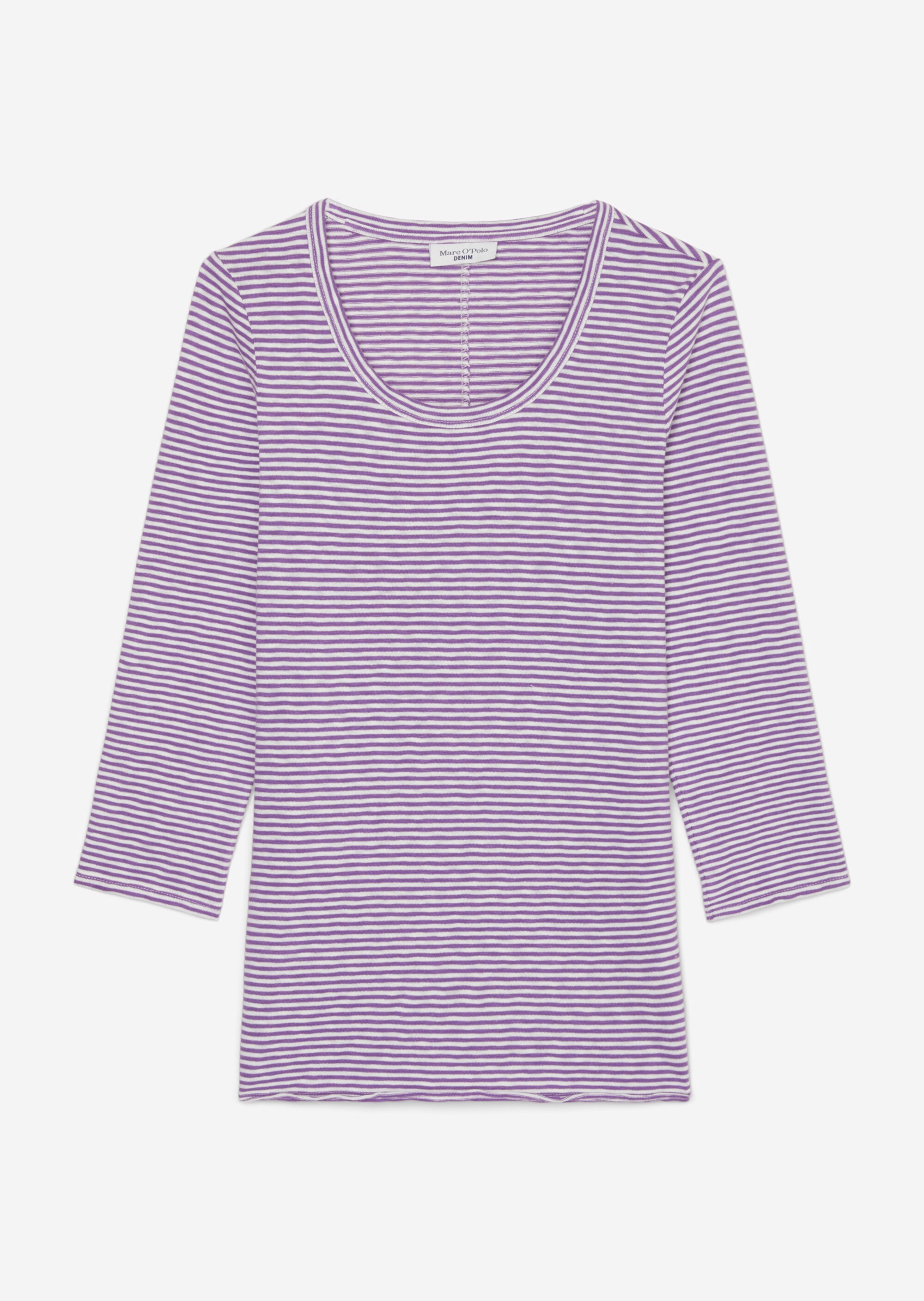 Streifen-T-Shirt slimaus Slub-Jersey
