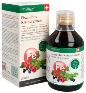 DÜNNER Eisen-Plus Kräuterextrakt Flasche, 250 ml