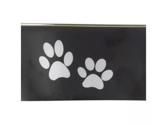Bol en inox avec motif pattes antidérapant - Noir - D 21/17 cm