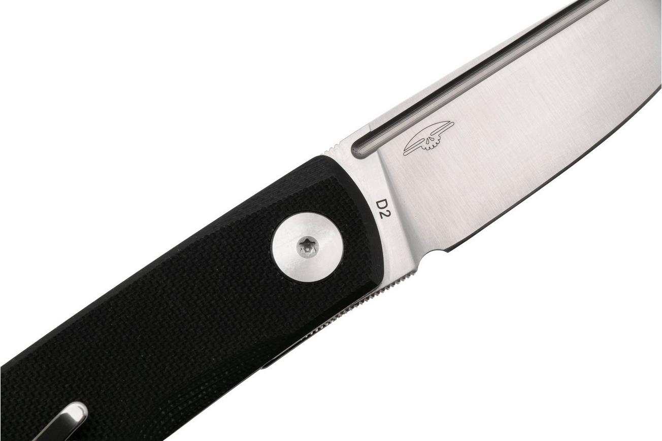 Real Steel Luna Phantom Flipper 7007BS Satin D2, Black G10, zakmes, Jakub Wieczorkiewicz design
