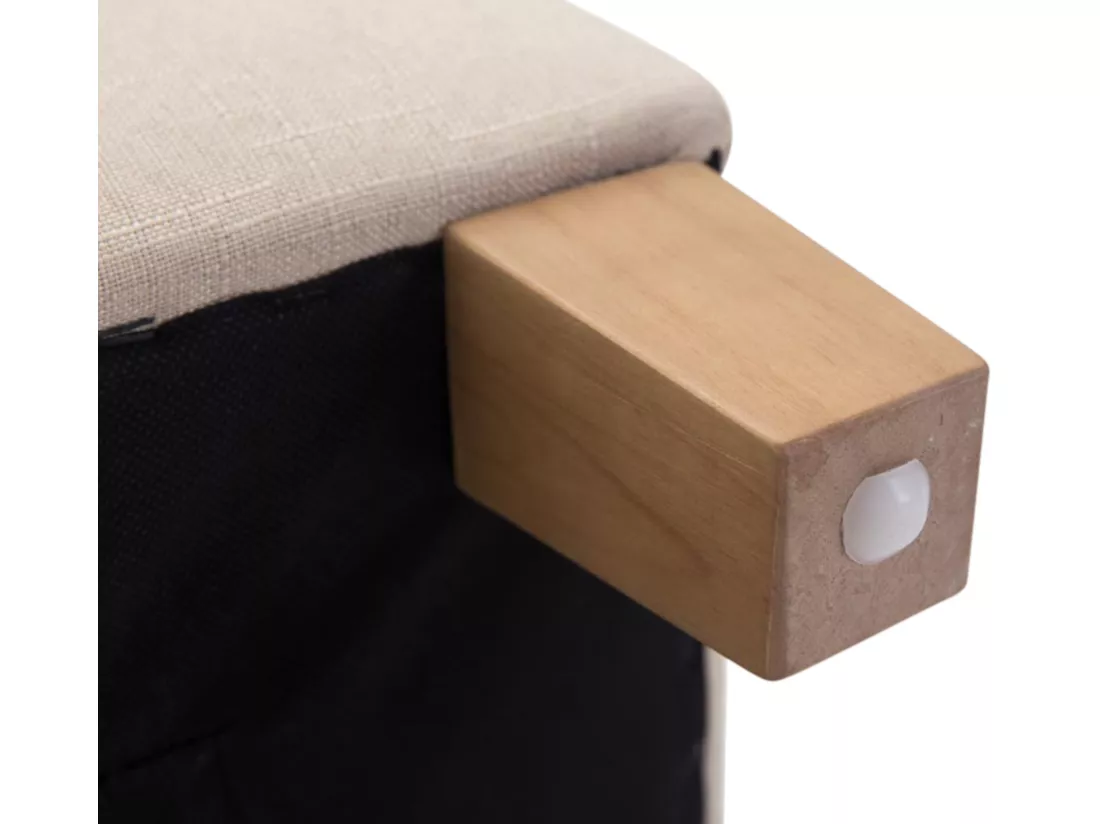 Lot de 2 Tabouret - Tissu & Bois - Crème - Pharao