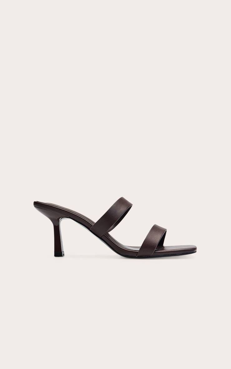 Rouge Bordeaux Mules À Talons En Synthétiquecuir Souple À Double Bride
