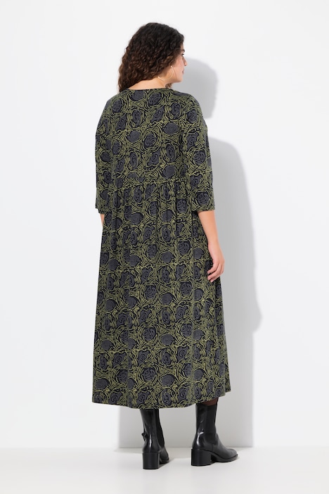 Jerseykleid, A-Linie, Blumendruck