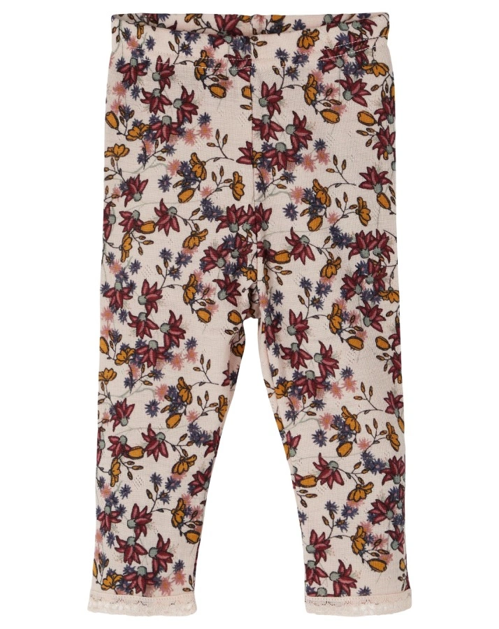 Woll-Leggings NBFWANG geblümt in peach whip