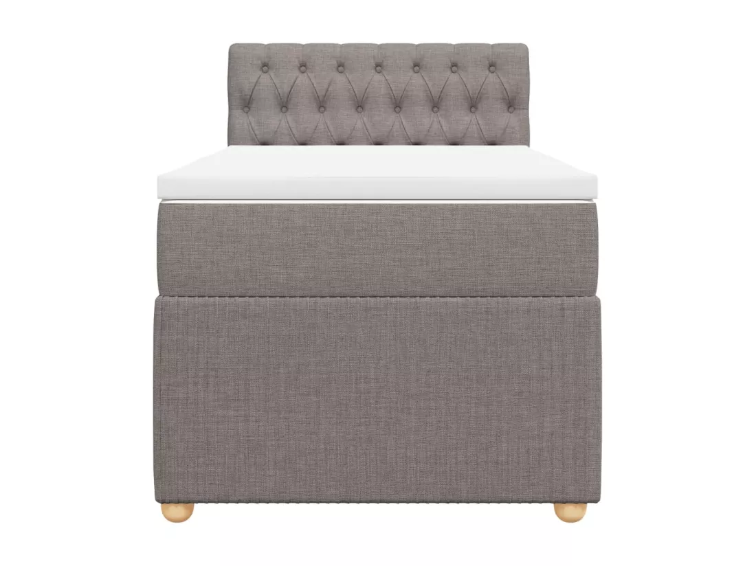 Sommier à lattes de lit avec matelas Taupe 90x190 cm Tissu