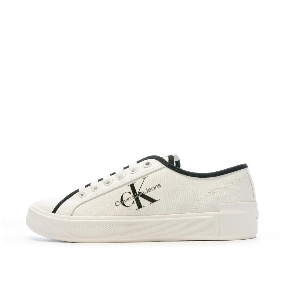 Calvin Klein Jeans Baskets Blanches Femme Calvin Klein Jeans Skater Vulcanized