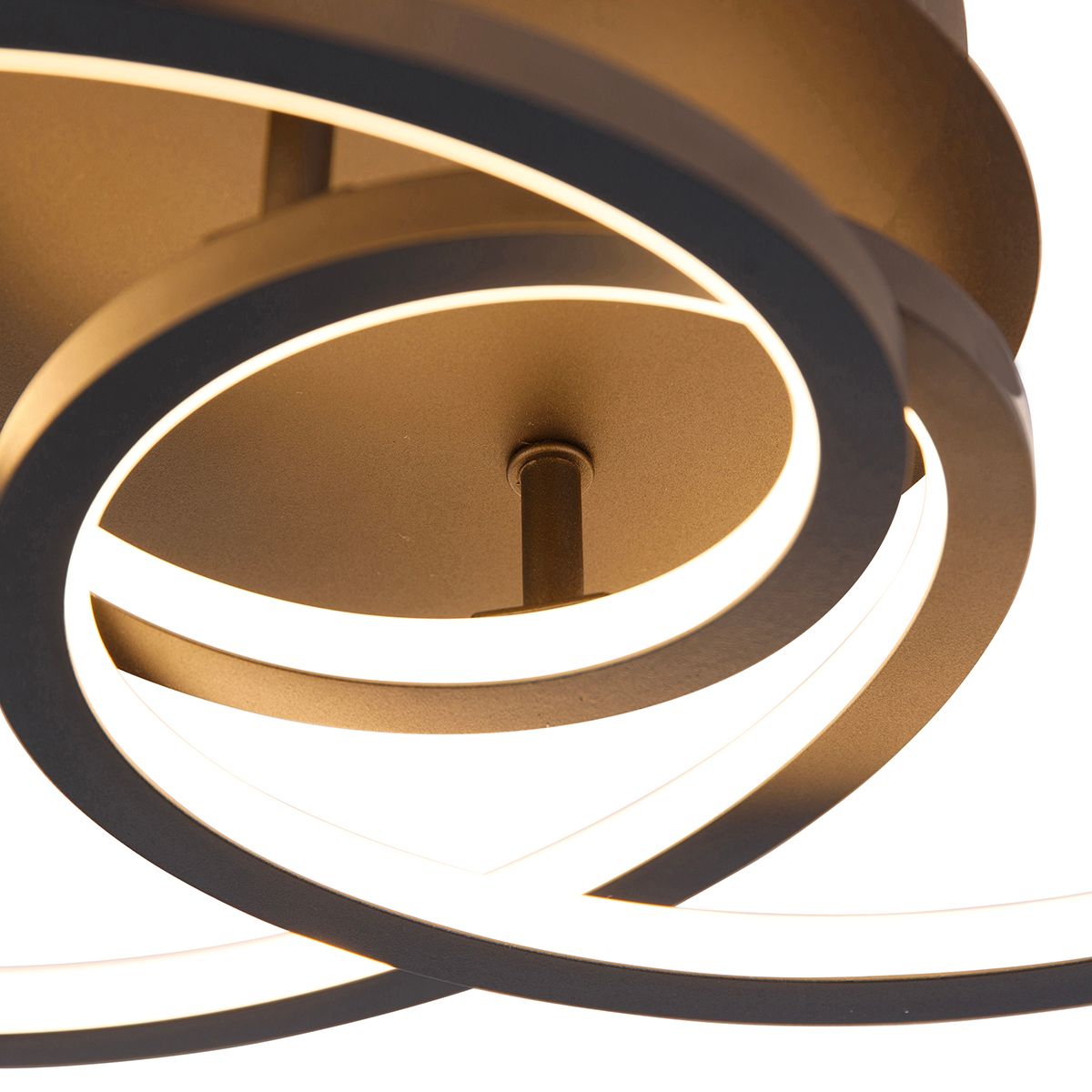 Plafondlamp zwart 45 cm incl. LED 3 staps dimbaar - Rowin
